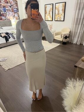 Urban Renewal Cream linen Midi Skirt